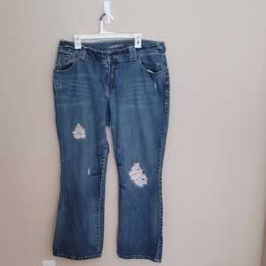 Lane Bryant Blue Distressed Straight Leg Jeans